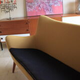 Danish sofa egg years free forms, vintage yellow