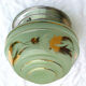Vintage aluminum ceiling and decorated glass