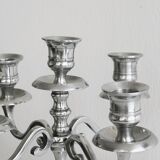 5-branch silver-plated metal candlestick
