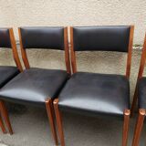 6 scandinavian black and beech chairs