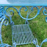 Old console table wrought iron and glass