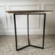 Side table, pedestal living room table, end table, round tray vintage Chinese decor