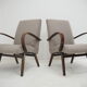 1960s pair of Ton/Thonet beech armchairs, czechoslovakia