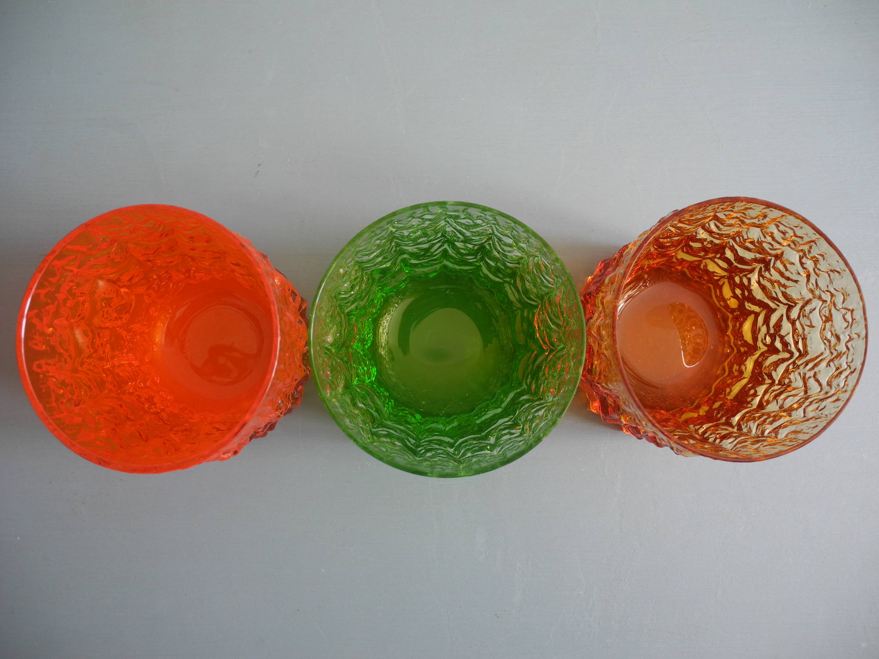 6 vintage whisky glasses Geoffrey Baxter Whitefriars