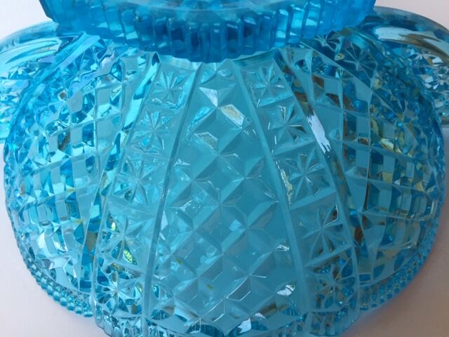 Blue glass fruit cup