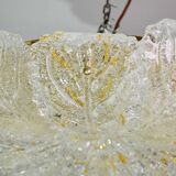 Splendid large size Italian Murano glass yellow and transparent ceiling light