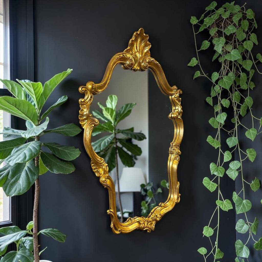 Vintage gold baroque mirror / wall mirror