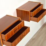 Pair of suspended bedside tables 1950s