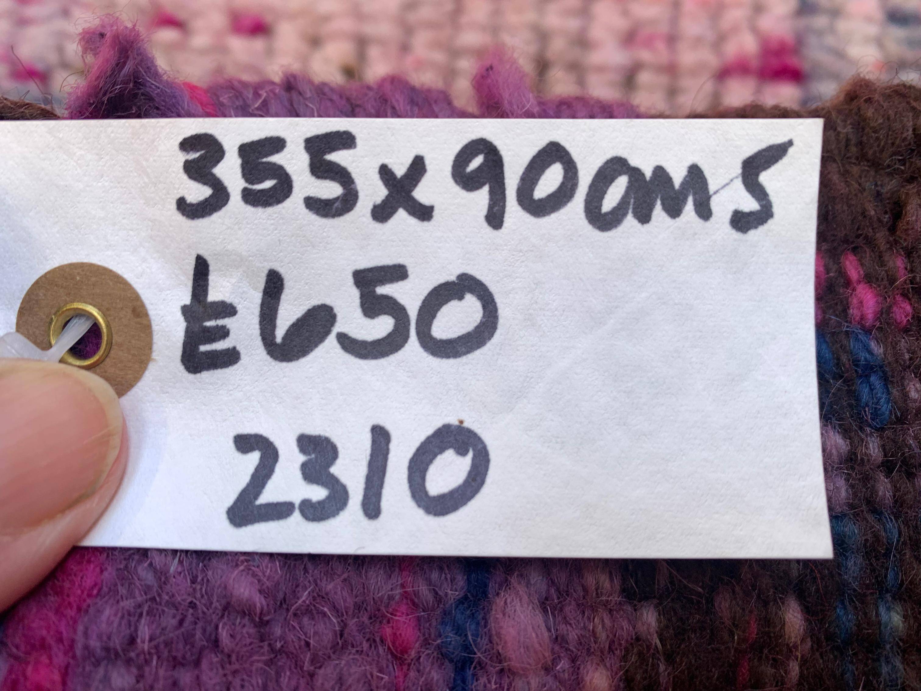 Vintage Turkish  Tribal Runner 355x90 cm veg dye wool rug tribal, handmade