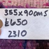 Vintage Turkish  Tribal Runner 355x90 cm veg dye wool rug tribal, handmade