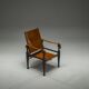 Swiss Leather Safari Chair attributed to Wilhelm Kienzle for Wohnbedarf