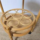 Vintage rattan bar trolley