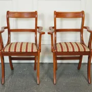 Vintage Yew Wood Dining Chairs, Set of 8