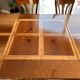 Extendable table in cherry wood with wrought iron legs.