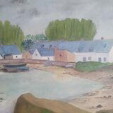 seaside and landscape painting of Brittany signed