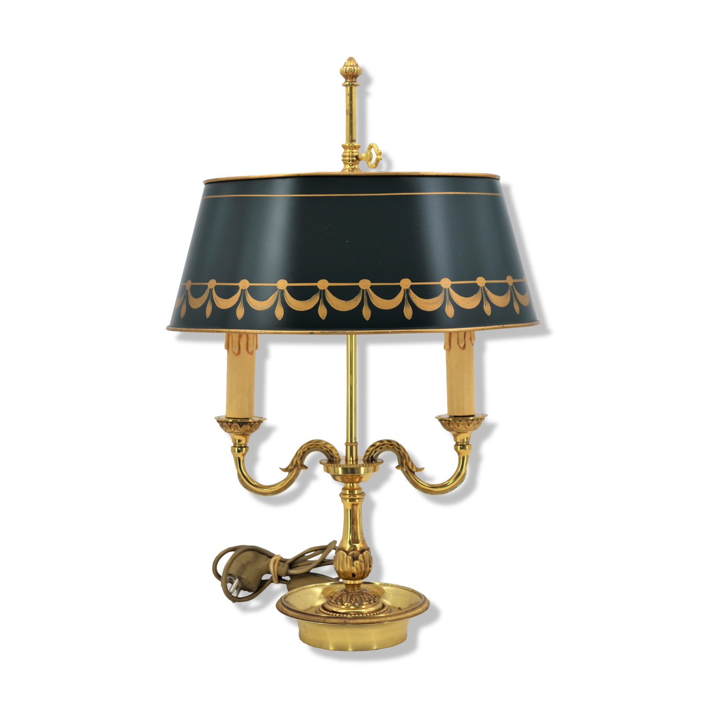 Hot water bottle lamp in solid bronze gilded louis XVI style "Lucien Gau"