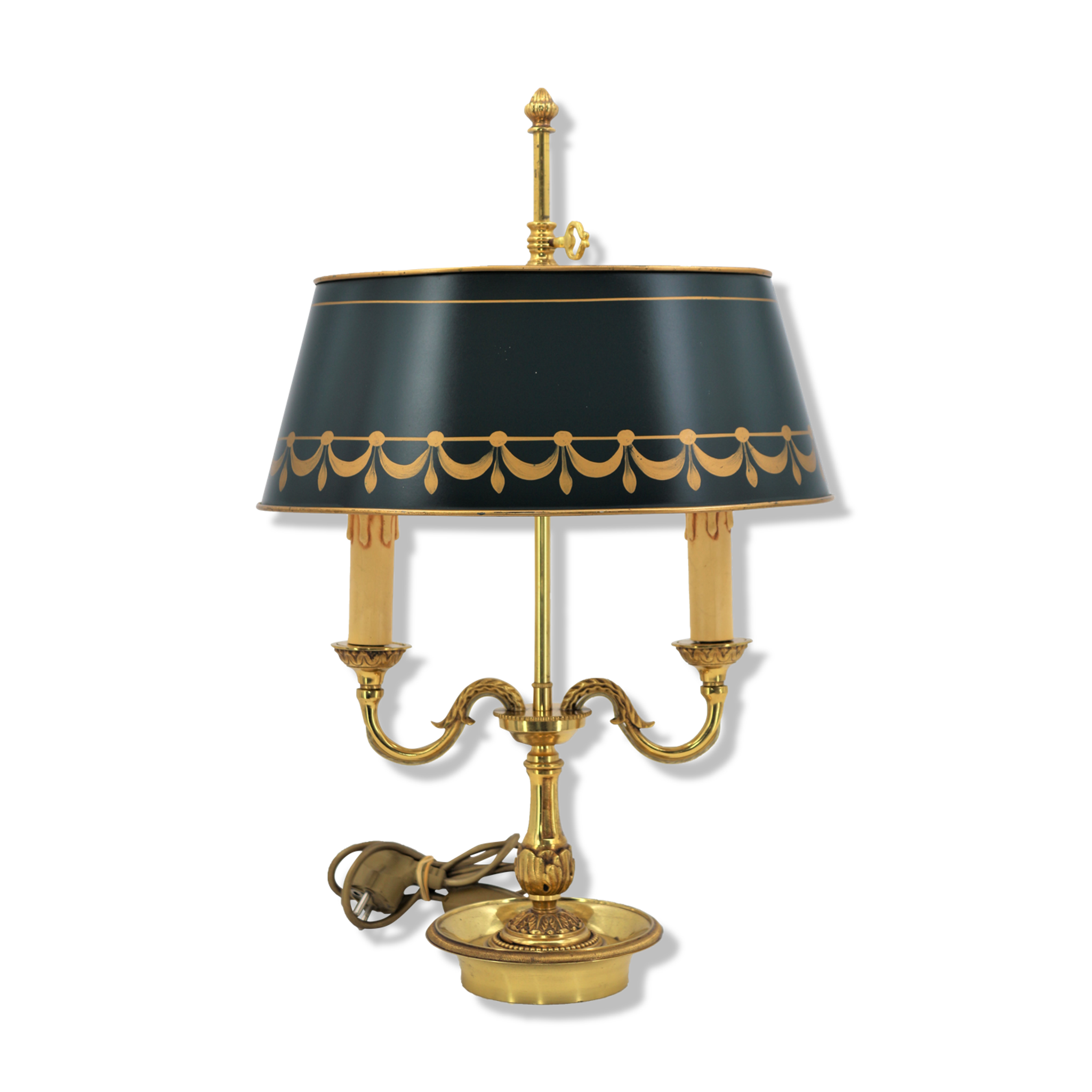 Hot water bottle lamp in solid bronze gilded louis XVI style "Lucien Gau"