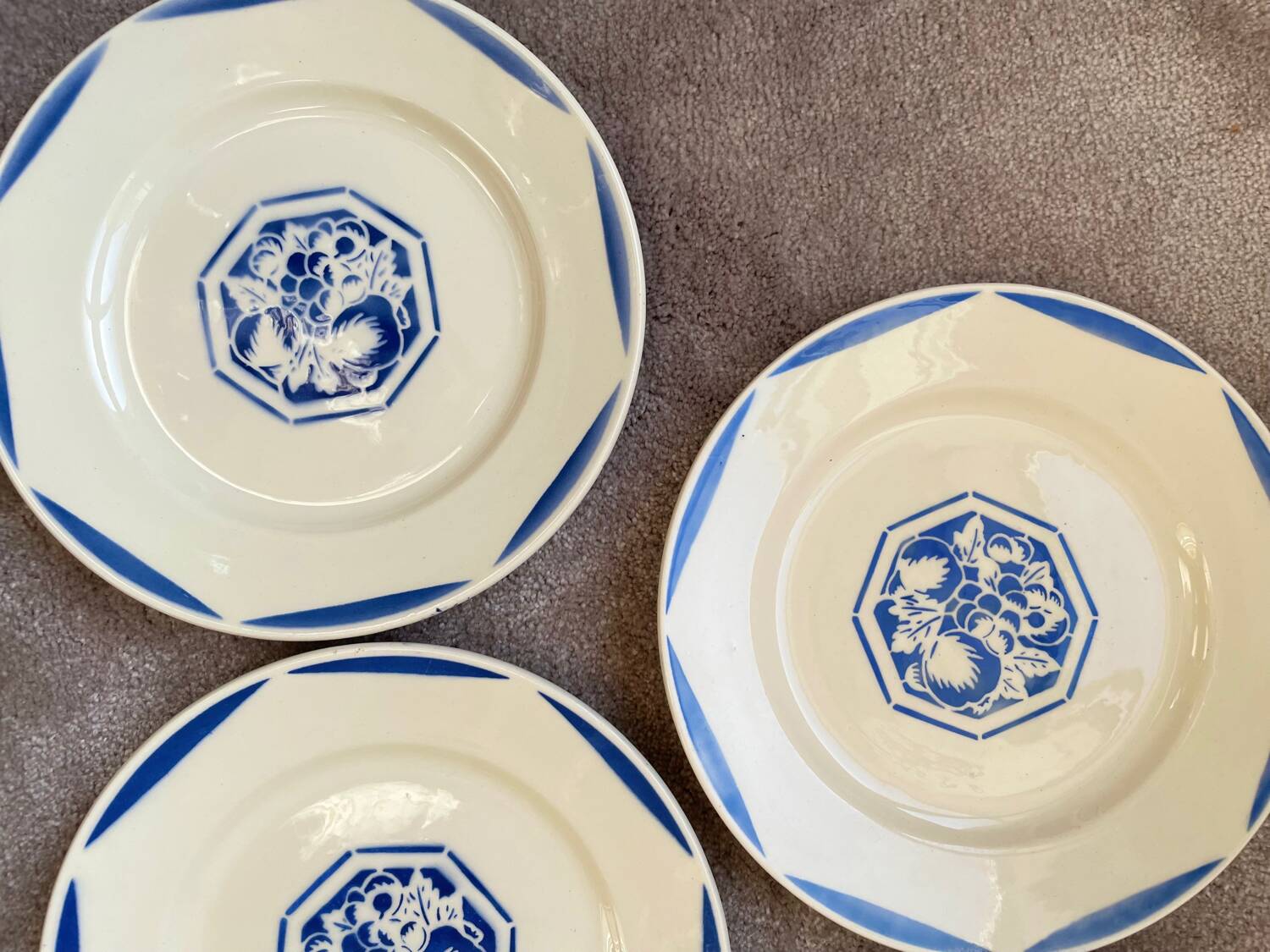 6 K&G Luneville Art Deco Dessert Plates Fructidor Model