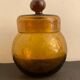 Jam maker or candy maker in amber yellow glass signed Biot