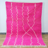 Handmade pink berber carpet 253 x 153 cm
