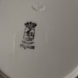 8 assiettes d hôtel faïence Longwy 19ème initiales RR