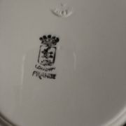8 Longwy earthenware hotel plates 19th century initials RR