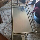 Vintage style serving trolley in gold metal