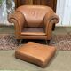 English club armchair in leather, modern production from the 1990s.