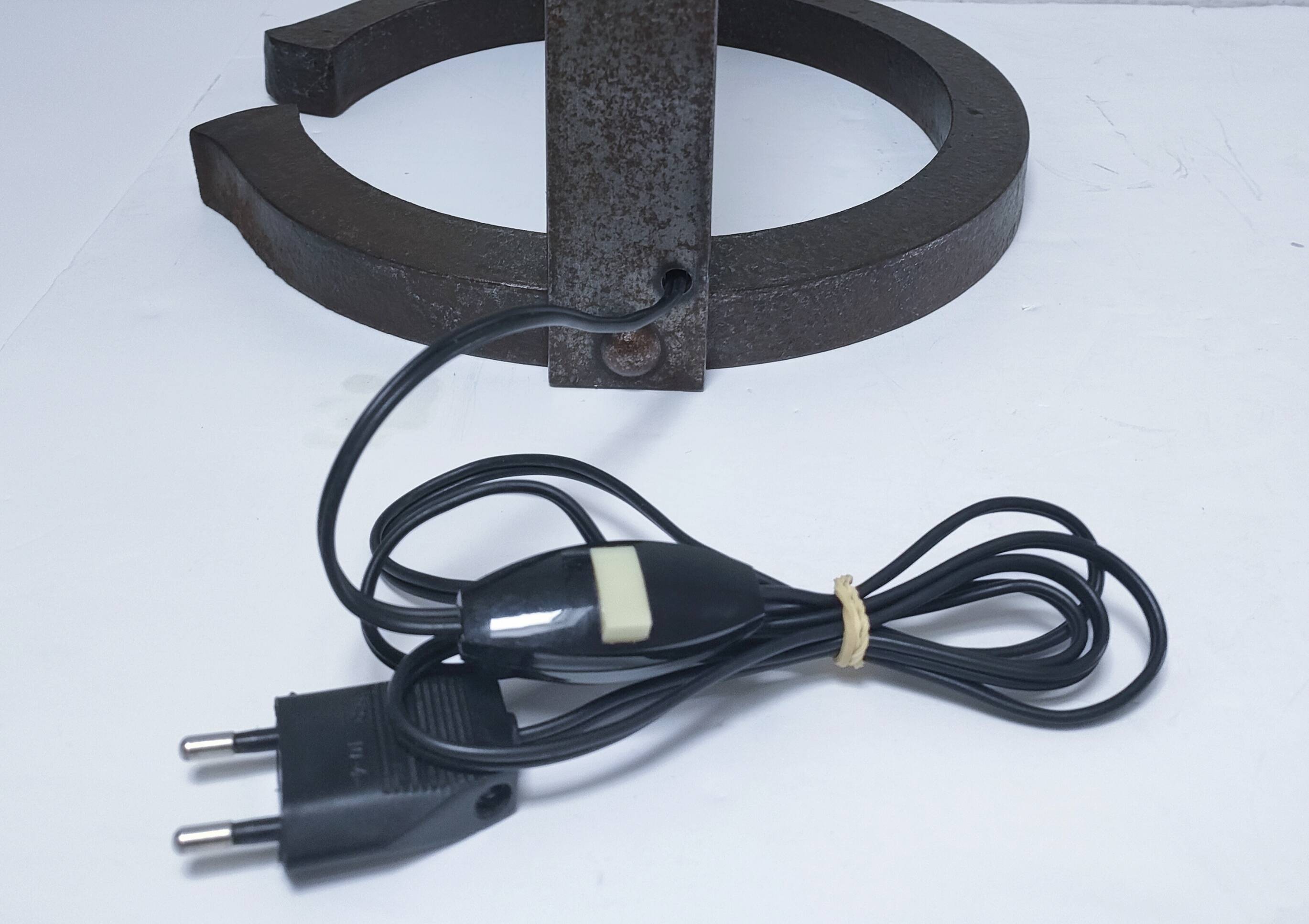 60s steel link floor lamp base