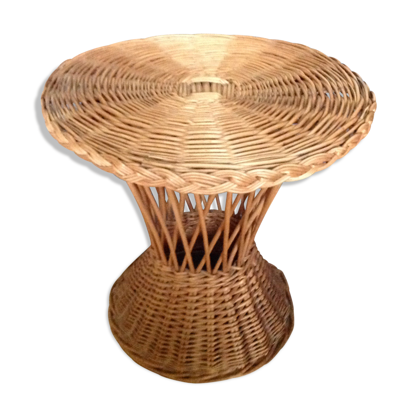 Wicker side table