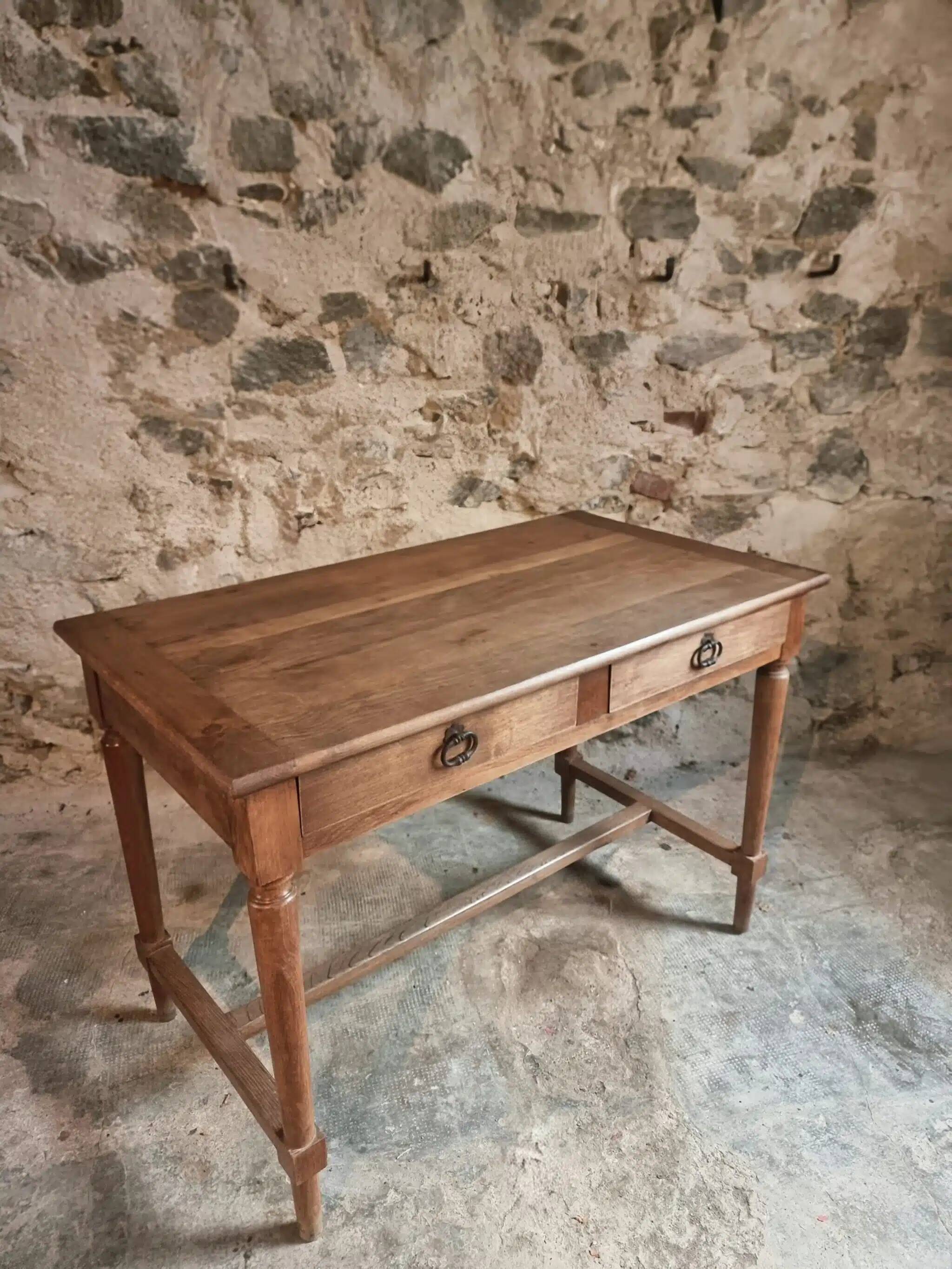 Table / antique desk in French oak, 1930s