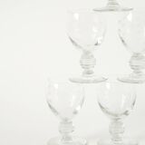 Set of 9 liqueur glasses with engraved crystal stems, Art Nouveau 1910