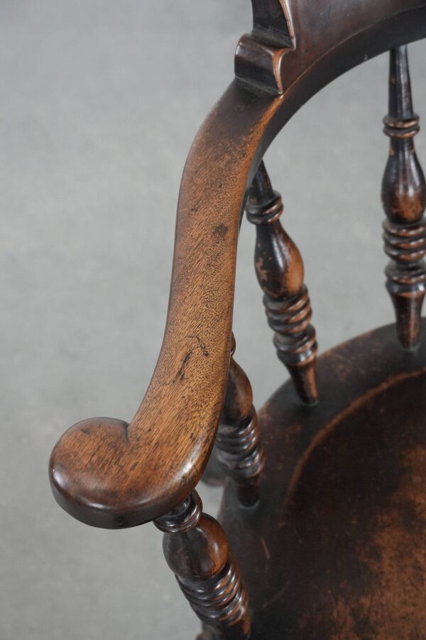 Chaise de capitaine anglaise antique / chaise de bureau du début du 19e siècle
