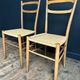 Pair of vintage chairs with rope, antique seating furniture