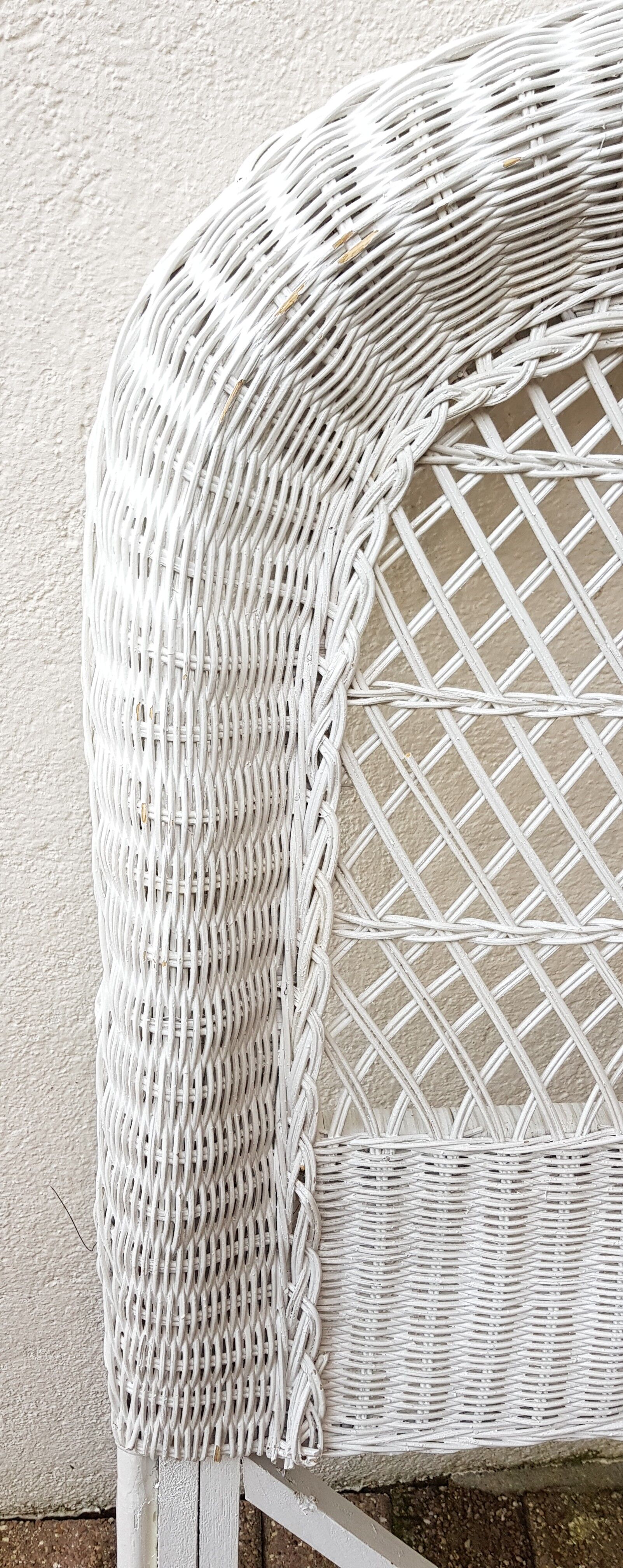 White wicker bedhead  70