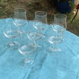 Set of 7 large Luminarc France wine glasses in transparent glass on a stem