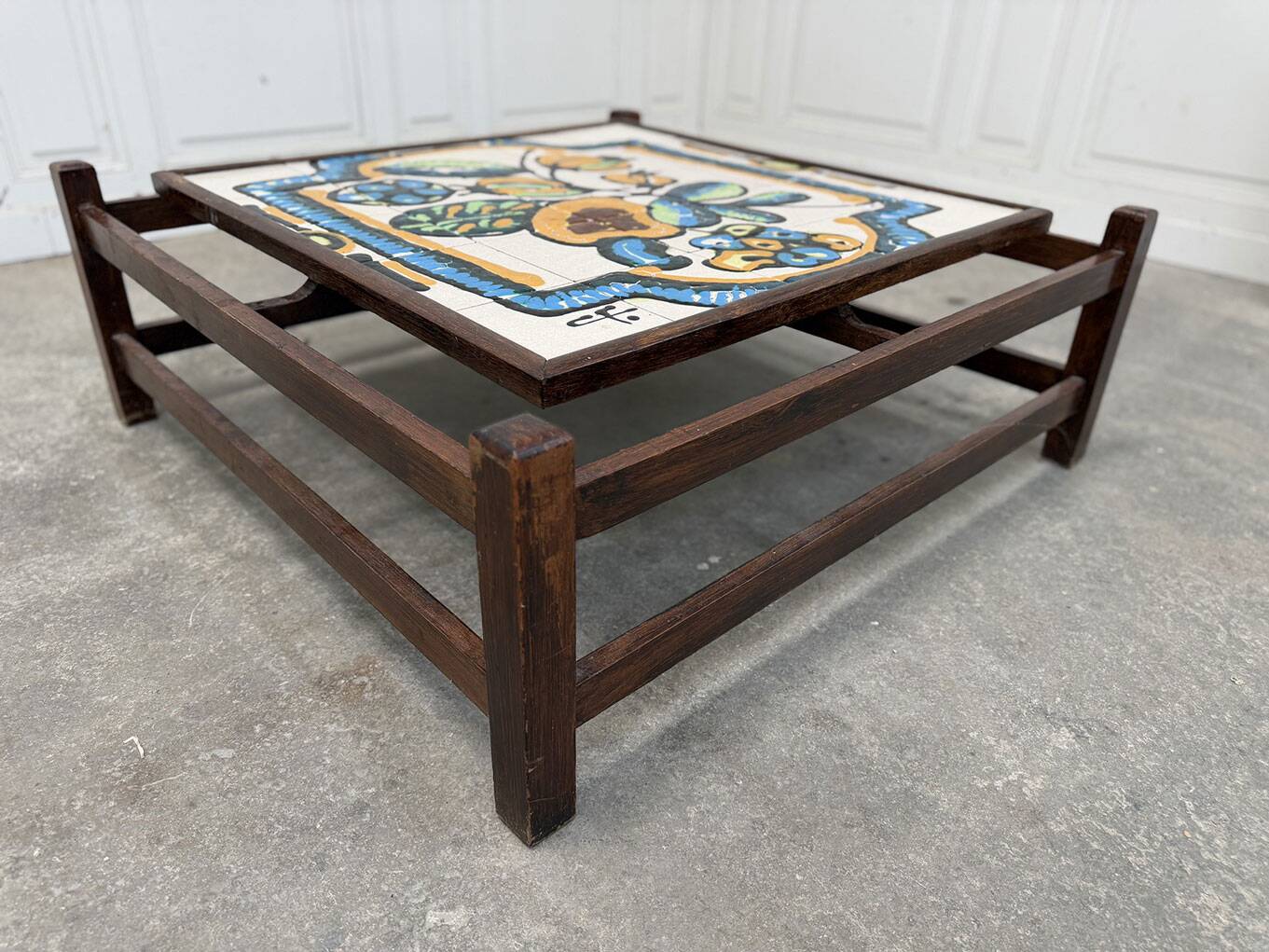 Teak and ceramic coffee table 1970