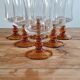 Set of 6 amber stemmed glasses
