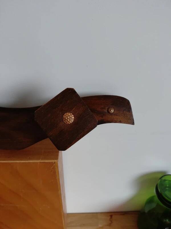 Vintage wooden wall coat rack