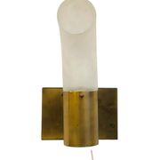 Brass and Pulegoso Glass Wall Lamp attributed to Aldo Nason for Mazzega 1960s