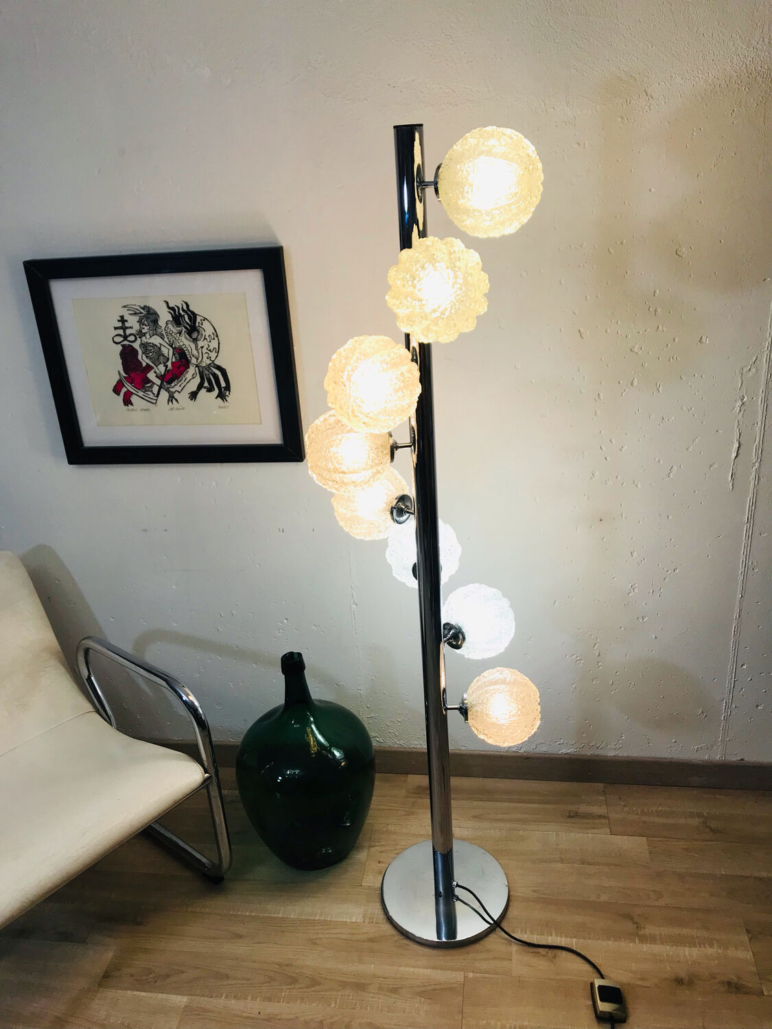 8-light floor lamp from the 70s