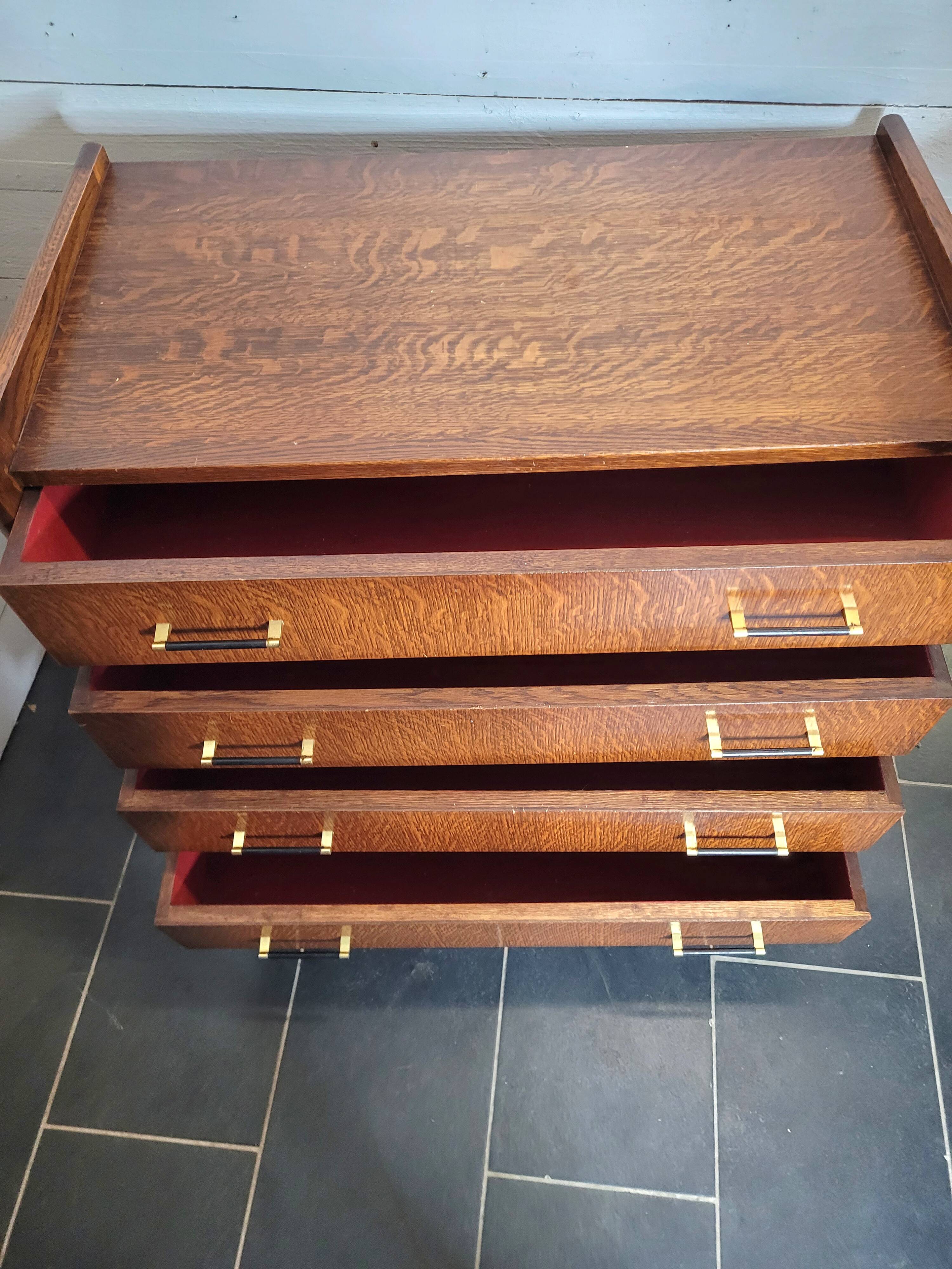 Vintage 60s oak chest of drawers