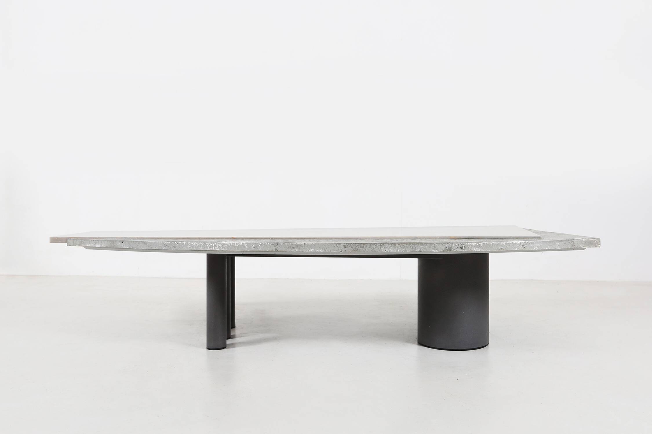 Sculptural Pia Manu coffee table in marble and stone, Belgium 1970s