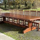 Mahogany set (ipe) composed of a table, 14 chairs and 2 armchairs - work from the 70s