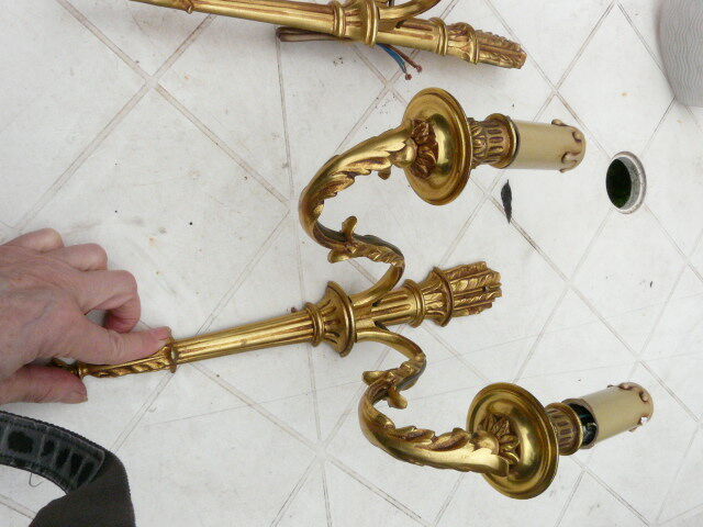 Pair of quiver sconces Louis XVI style