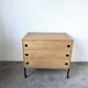 Three-drawer commode ARP — Minvielle, oak and lacquered metal, France, years