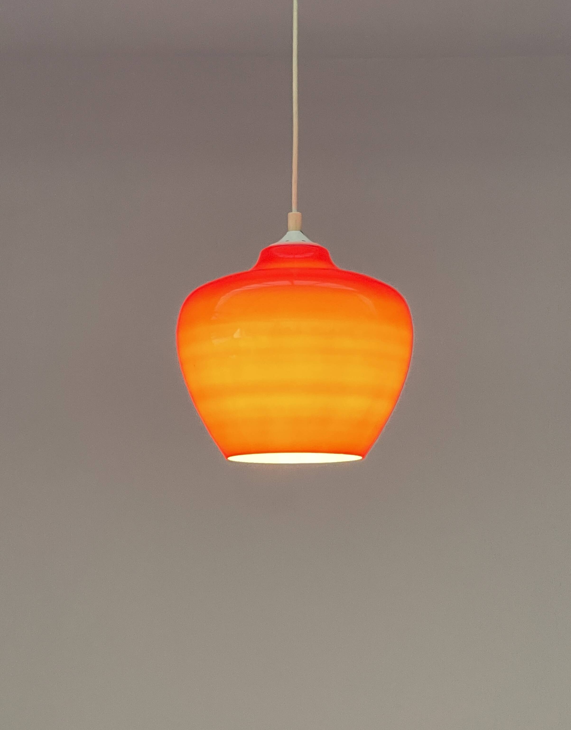 Suspension in Opaline Red - Vintage - Scandinavian - 1960s-70s