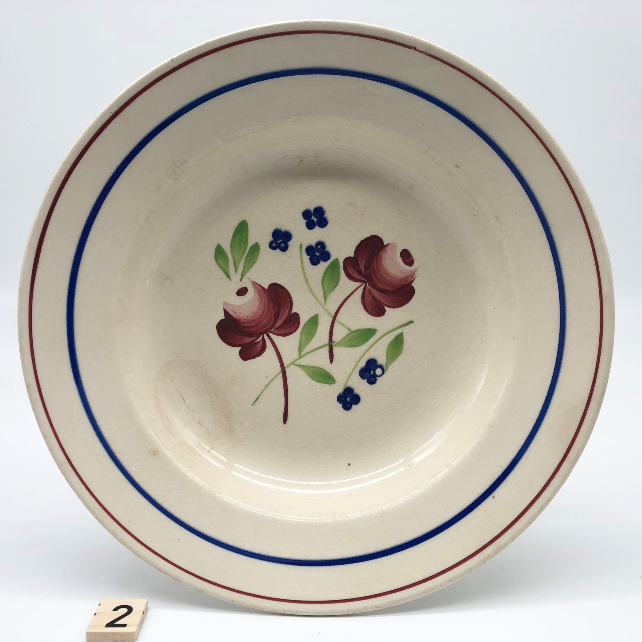 4 hollow plates "lunéville" bagatelle model, hand-painted décor