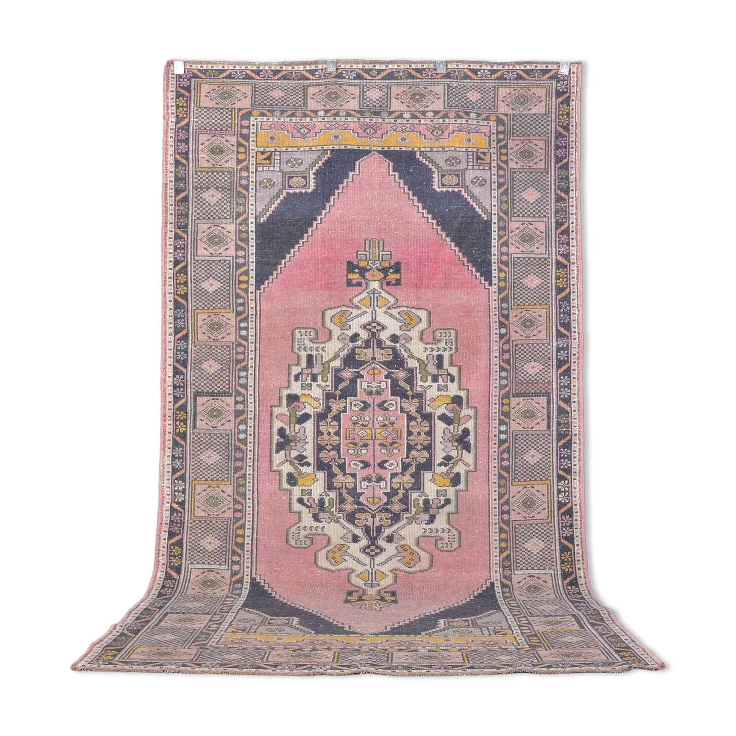 One a Kinf Of Unique Vintage Rug c837