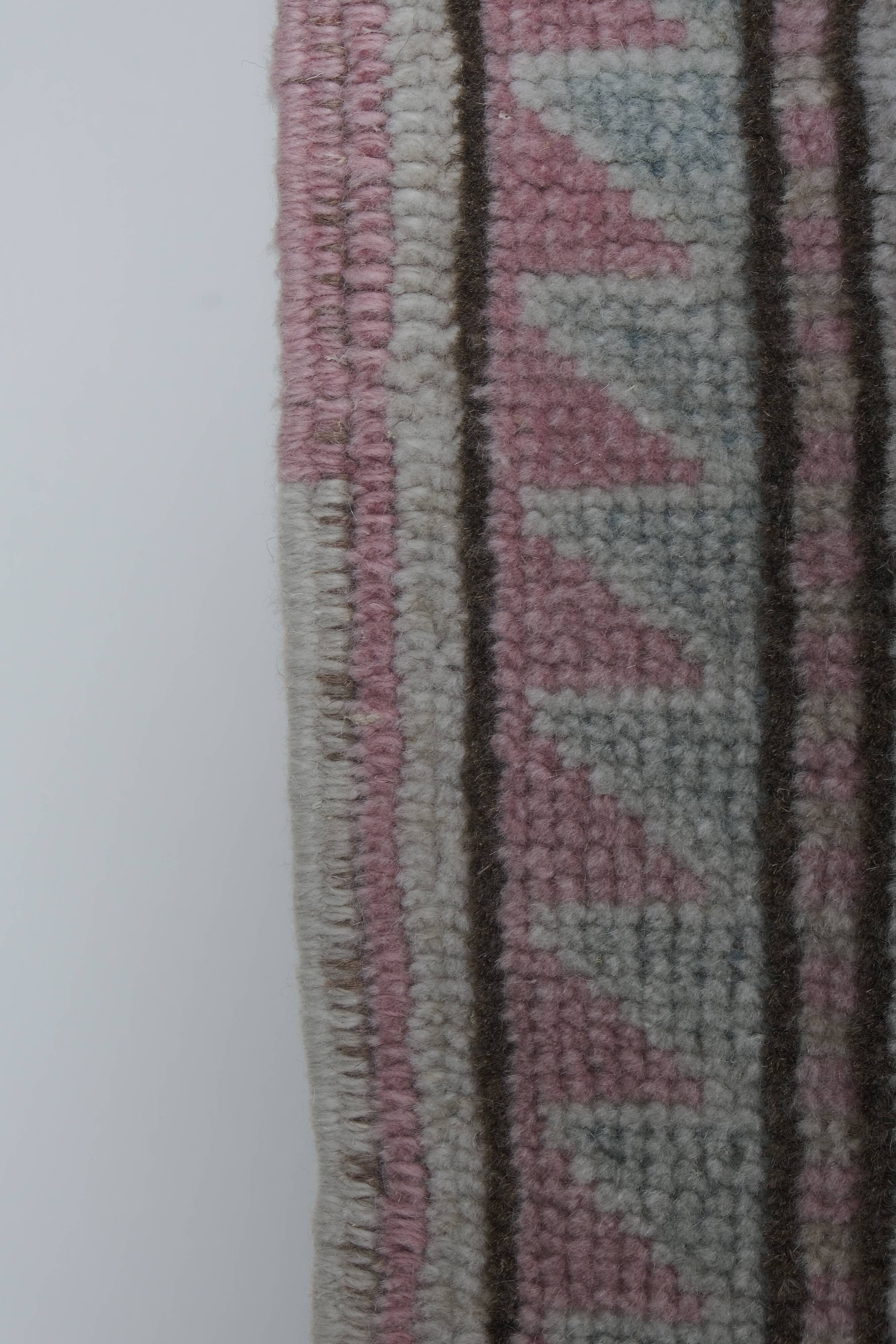 Decorative soft muted color turkish oushak rug, living room rug 5'11'' x 7'3''